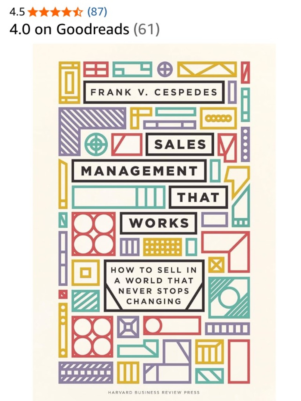 Frank V. Cespedes Sales Management That Works - Multicolor Book Cover